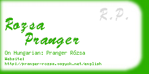 rozsa pranger business card